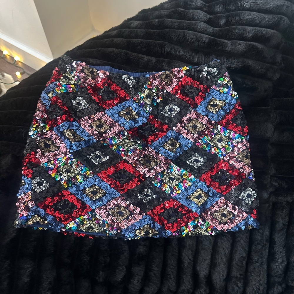 Multicolor Sequin Mini Skirt - Size S